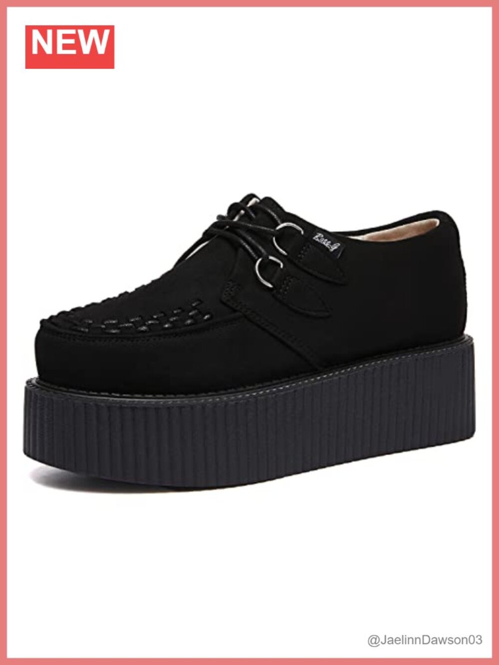 Handmade Suede Lace Up Flat Platform Creepers Shoes